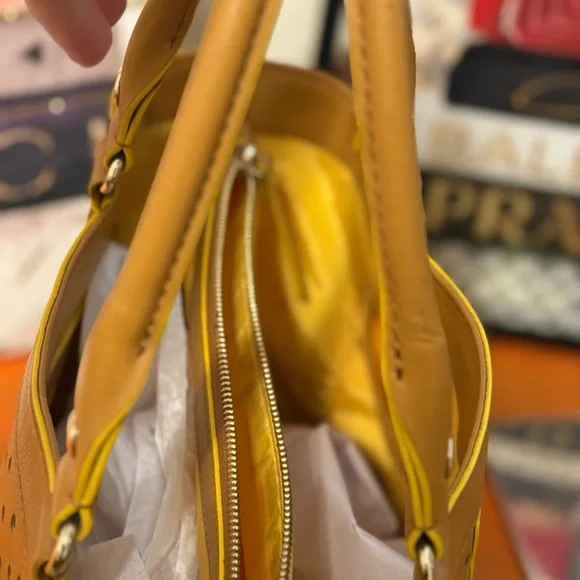 Kate Spade Yellow Perforated Shoulder Bag - Picture 7 of 14